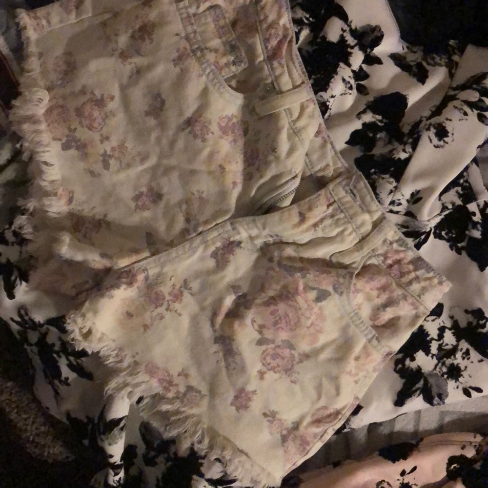 Pink Floral Shorts